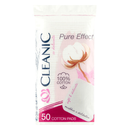 Cleanic Pure Effect Soft Touch, Kosmetikpads, quadratisch, 50 Stück