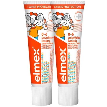 Elmex, Kinderzahnpasta mit Aminofluorid, 0-6 Jahre, 2 x 50 ml