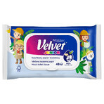 Velvet Junior, feuchtes Toilettenpapier, mit Clip, 42 Stück