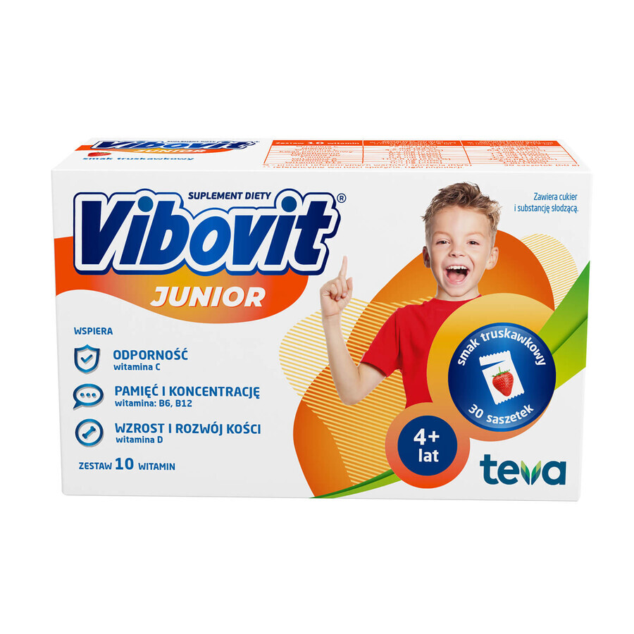 Vibovit Junior, 4-12 years, strawberry flavor, 30 sachets