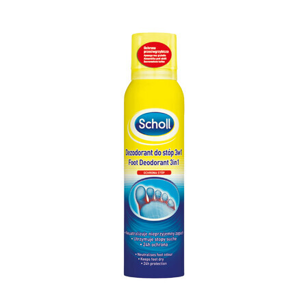 Scholl, Fußdeodorant 3in1, antimykotischer Schutz, 150 ml