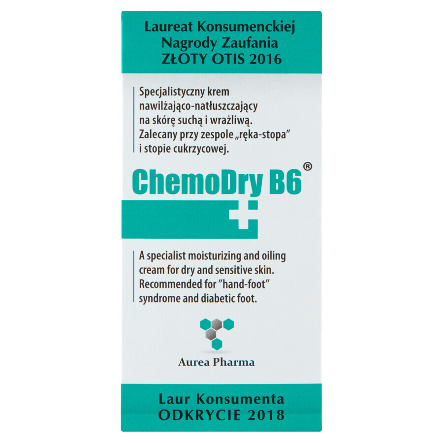 Chemodry B6, specialized moisturizing and lubricating cream for dry, sensitive and irritated skin, 50 ml