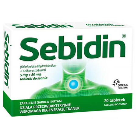 Sebidin 5 mg + 50 mg, 20 tablets