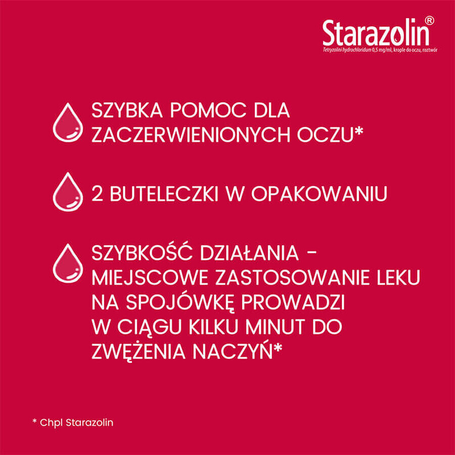 Starazolin 0,5 mg/ml, gocce oculari, 2x5 ml