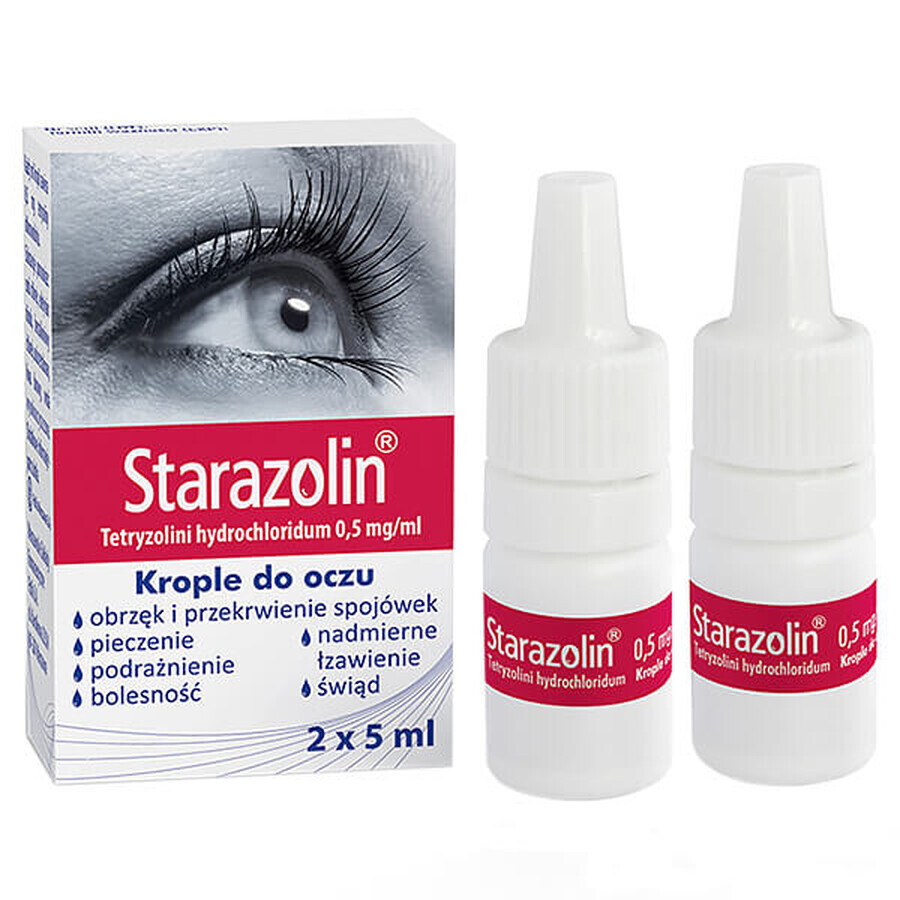 Starazolin 0,5 mg/ml, gocce oculari, 2x5 ml