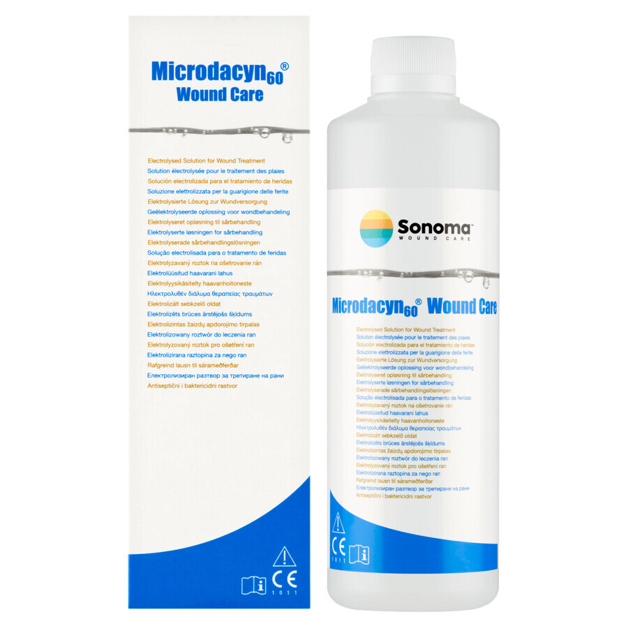 Microdacyn 60 Wound Care, electrolyzed solution for wound care, 500 ml