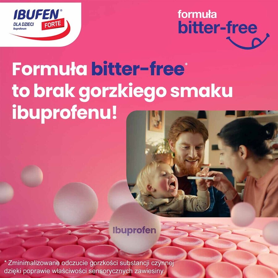 Ibufen for children Strong raspberry flavor 200 mg/ 5ml, oral suspension from 3 months, 100ml