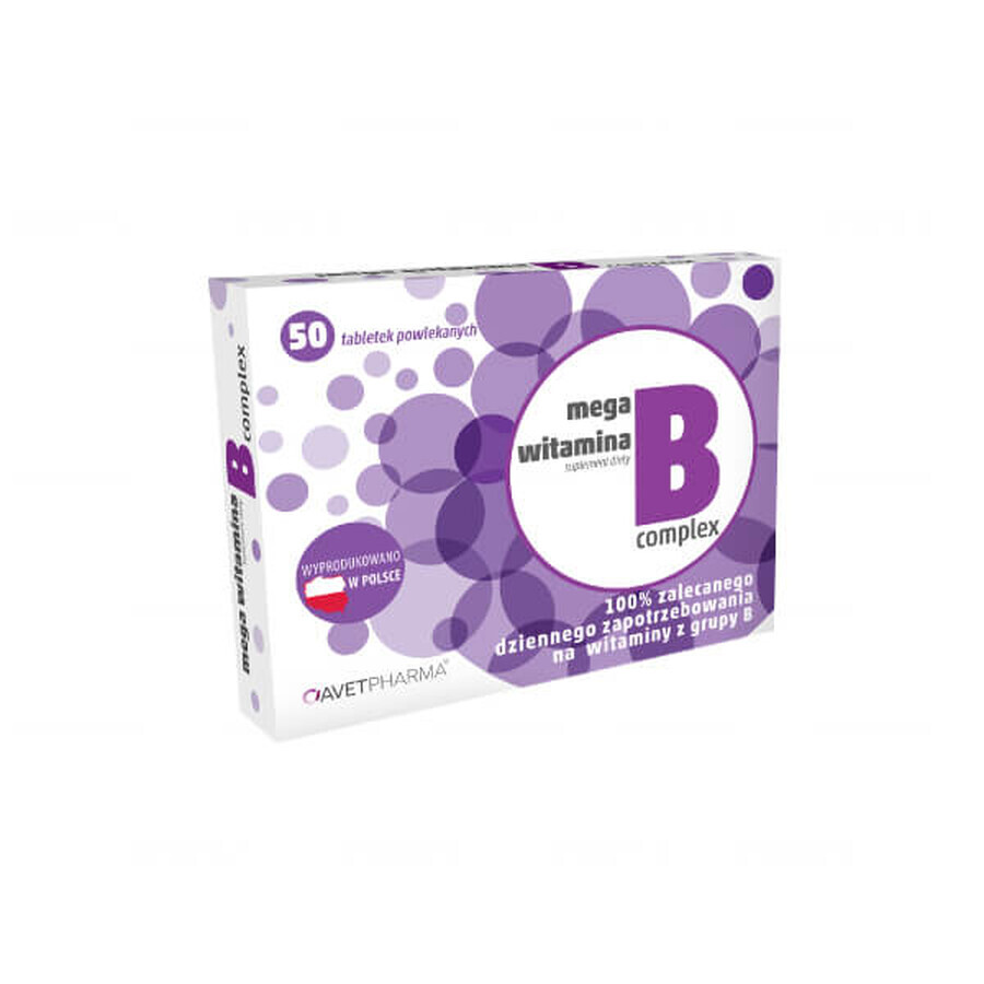 AvetPharma Mega Vitamin B-Komplex, 50 Filmtabletten