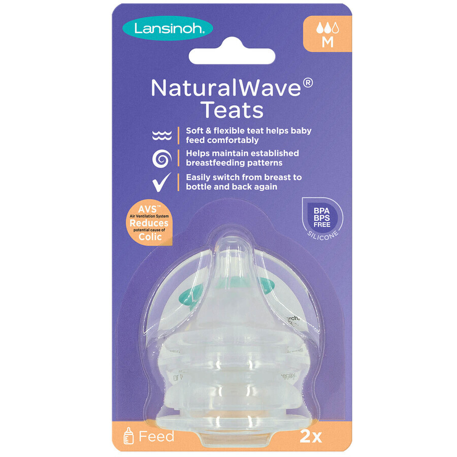 Lansinoh, NaturalWave Mannequin, medium flow, 2 pieces