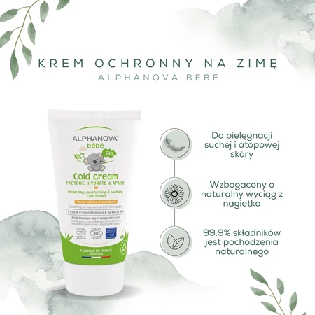 Alphanova Bebe Cold Cream, Bio-Winterschutzcreme, 50 ml