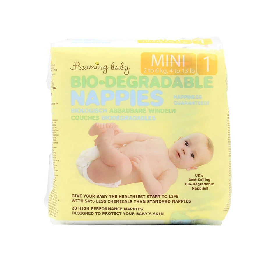 Couches Beaming Baby, taille 1, Mini, 2-6 kg, 20 pièces