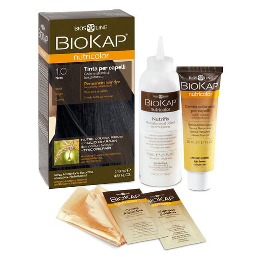 Biokap Nutricolor, Haarfarbe, 1.0 schwarz, 140 ml