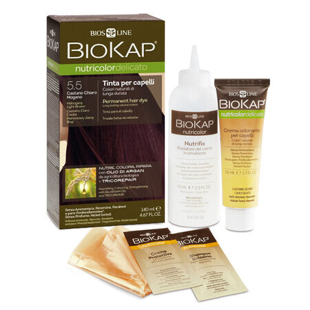 Biokap Nutricolor Delicato, Haarfarbe, 5.05 Haselnuss Kastanie, 140 ml