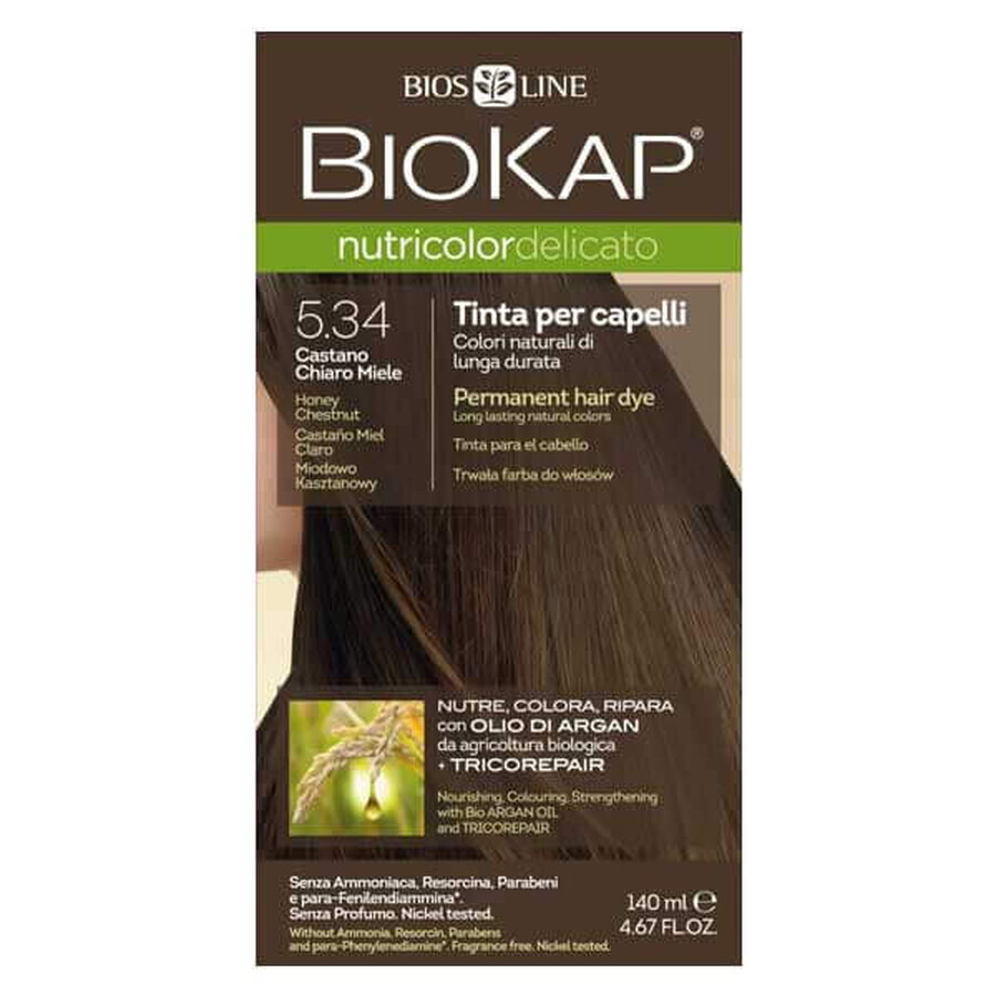 Biokap Nutricolor Delicato, colore per capelli, 5.34 castagno miele, 140 ml