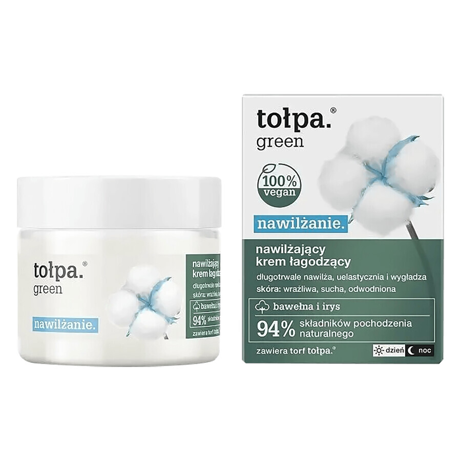 Tolpa Green Moisturising, crème hydratante et apaisante, 50 ml