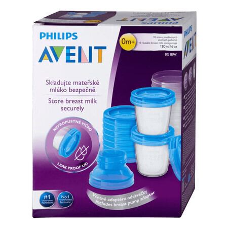 Avent, recipiente pentru lapte matern, SCF618/ 10, 10 x 180 ml