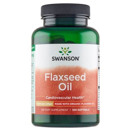 Swanson Flaxseed Oil, 100 Softgels