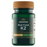 Swanson Real Food K-2, vitamin K 200 µg, 30 gel capsules