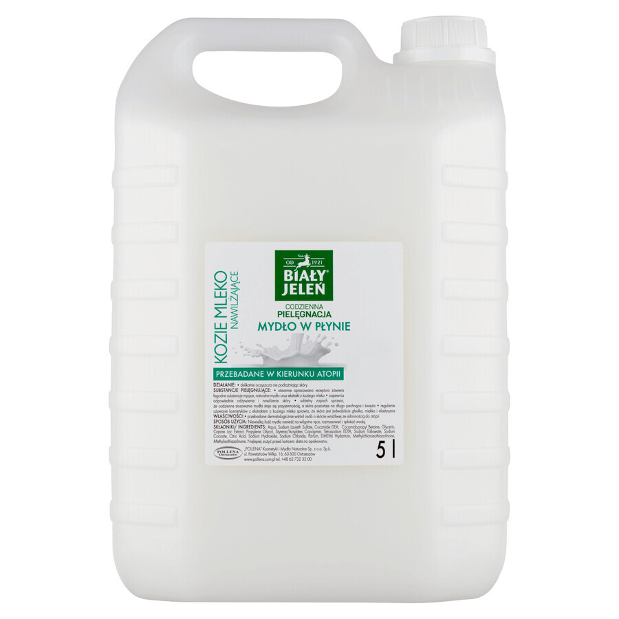 White Deer, liquid soap, goat milk, reserve, 5 L