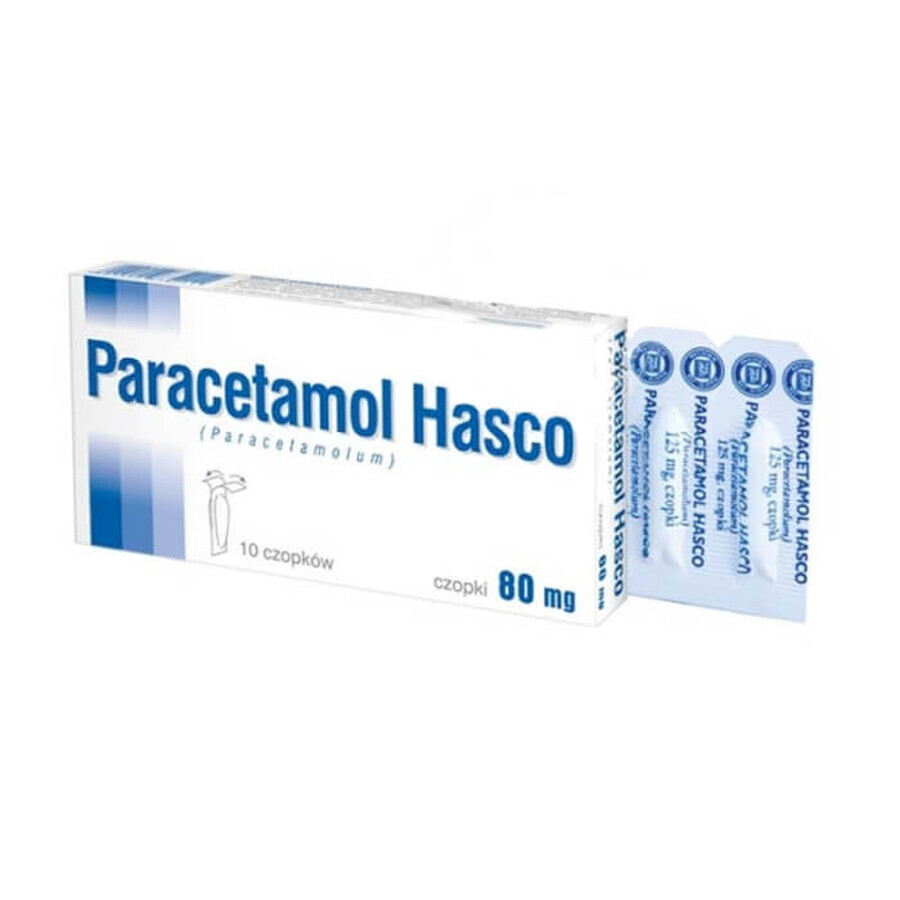 Paracetamol Hasco 80 mg, suppositories, 10 pieces