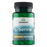 Swanson AjiPure L-Serine, L-Serine 500 mg, 60 capsule vegetariene