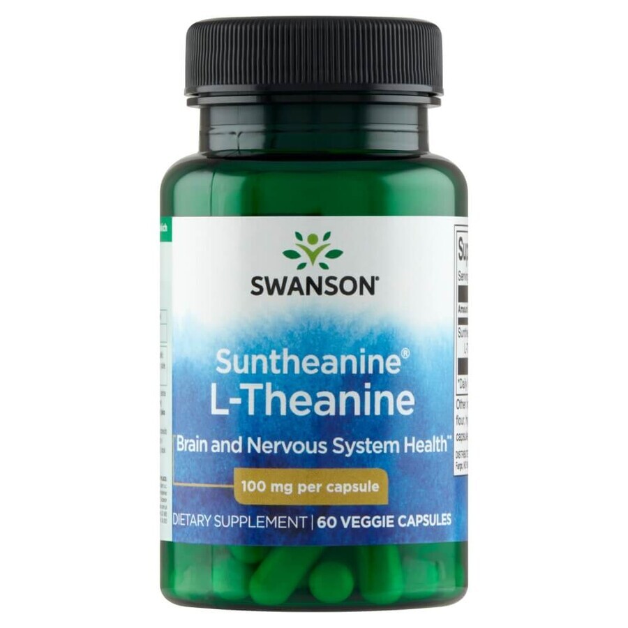 Swanson Suntheanine L-Teanine, L-teanina, 60 capsule vegetali