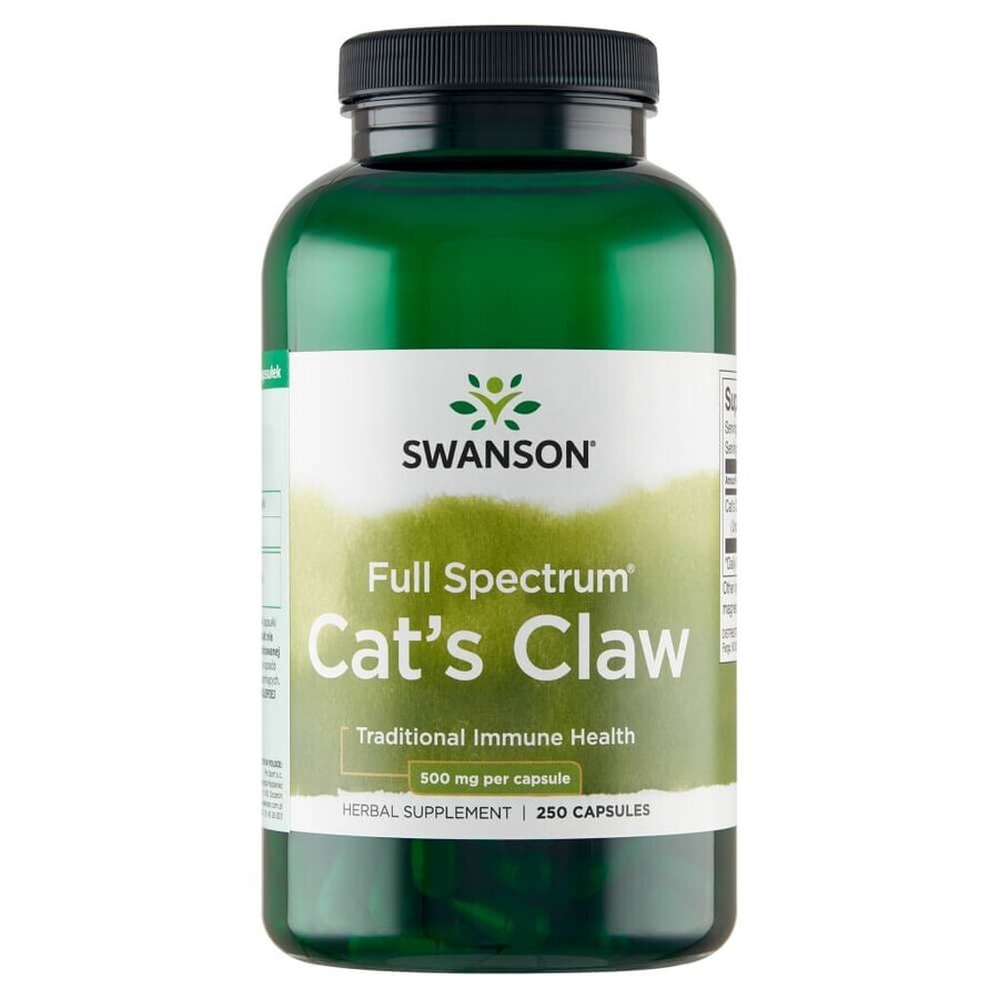 Swanson Artiglio di gatto, artiglio di gatto 500 mg, 250 capsule