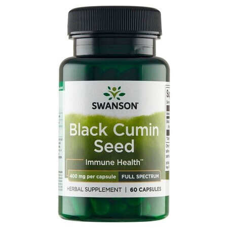 Swanson Full Spectrum Black Cumin Seed, graines de cumin noir, 60 gélules