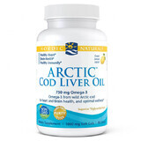 Nordic Naturals Arctic Cod Liver Oil, Lemon Flavor, 90 Capsules