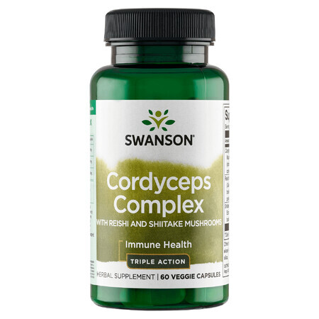 Swanson Cordyceps Complex cu Reshi și Shiitake, 60 capsule