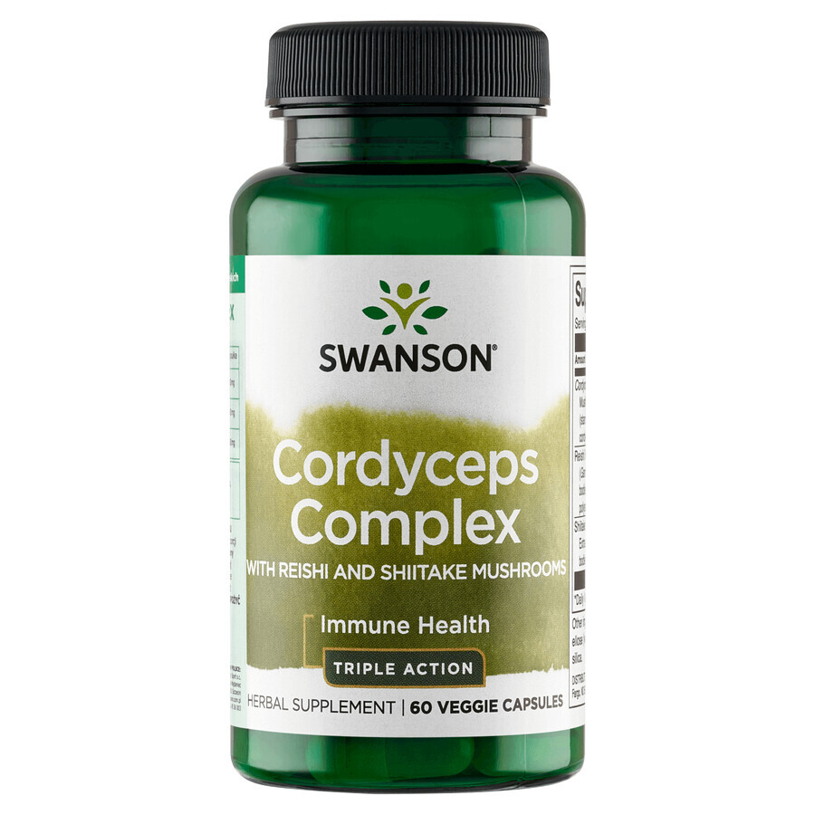 Swanson Cordyceps Complex cu Reshi și Shiitake, 60 capsule