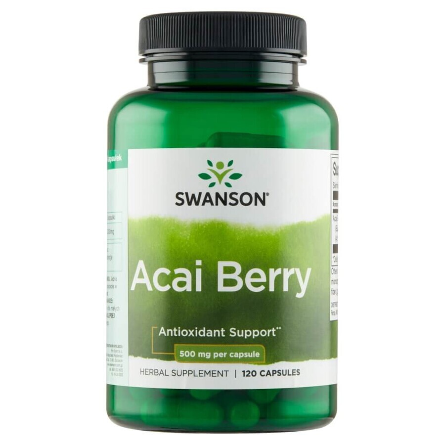 Swanson, Acai Berry 500 mg, Acai berries, 120 capsule