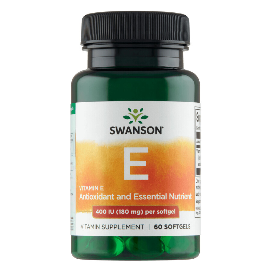 Swanson E, Vitamin E 400 IU, 60 Gelkapseln