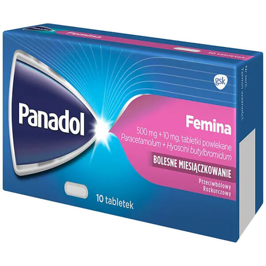 Panadol Femina 500 mg + 10 mg, 10 Filmtabletten