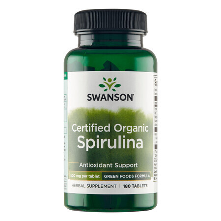 Swanson Zertifizierte Bio Spirulina, Bio Spirulina, 180 Tabletten