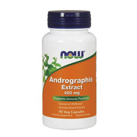 Now Foods Andrographis Extract 400 mg, chinaberry, 90 vegetarian capsules