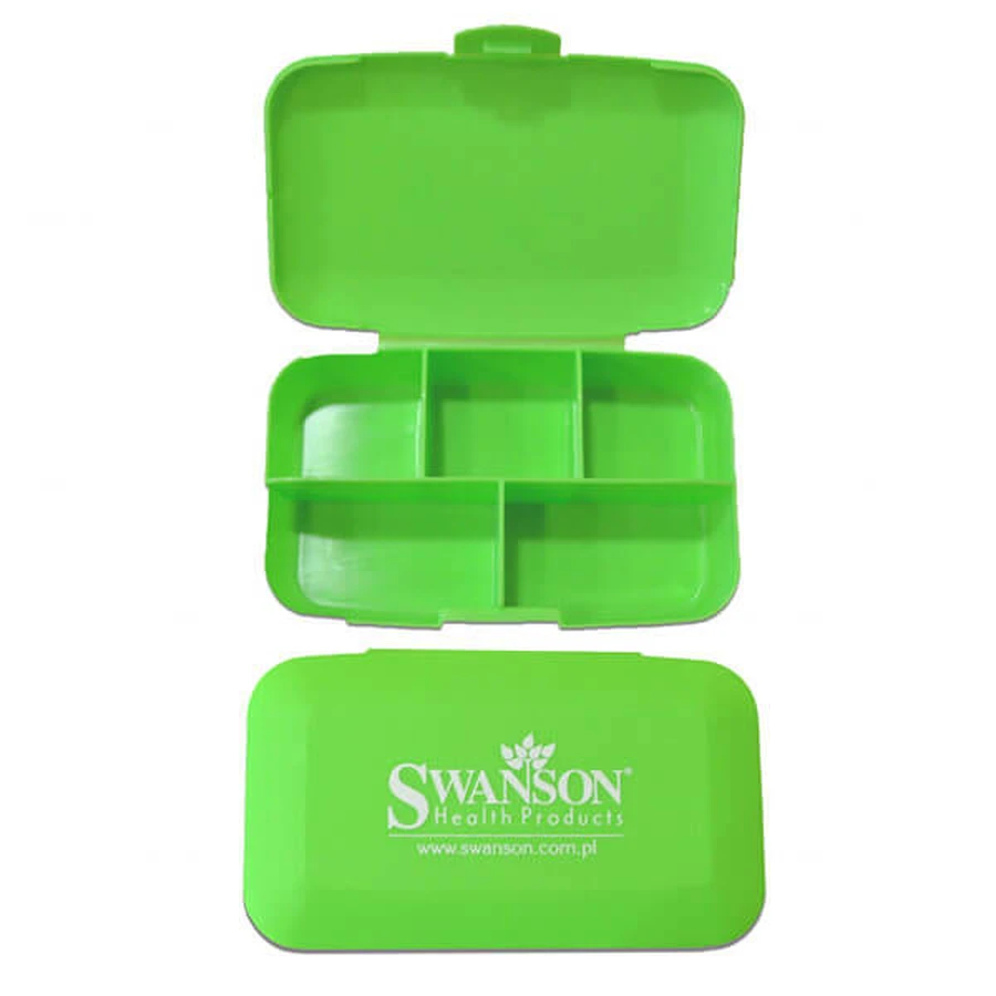 Swanson Pill Box, tägliche Medikamenten-Kassette, 5-Kammer, grün
