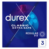 Durex Extra Safe, preservativos con más lubricación, reforzados, 3 piezas