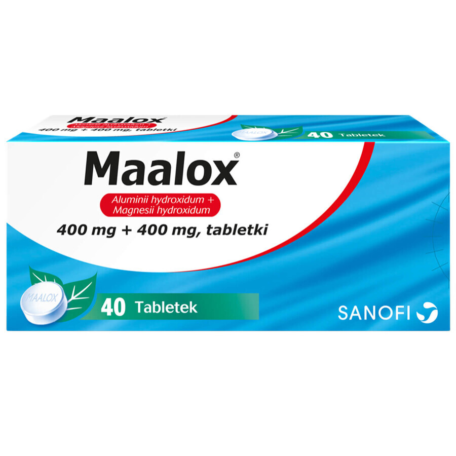 Maalox 400 mg + 400 mg, 40 Tabletten