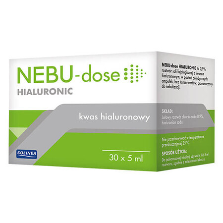 Nebu-Dose Hyaluronic, 0.9% solution for nebulization with hyaluronic acid, 5 ml x 30 ampoules