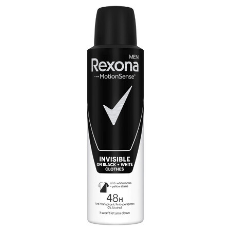 Rexona Men, Antitranspirant-Spray, Unsichtbar Schwarz-Weiß, 150 ml