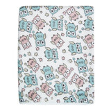 AKUKU oilcloth terrycloth foundation 50cm x 70cm pastel owls 1pc