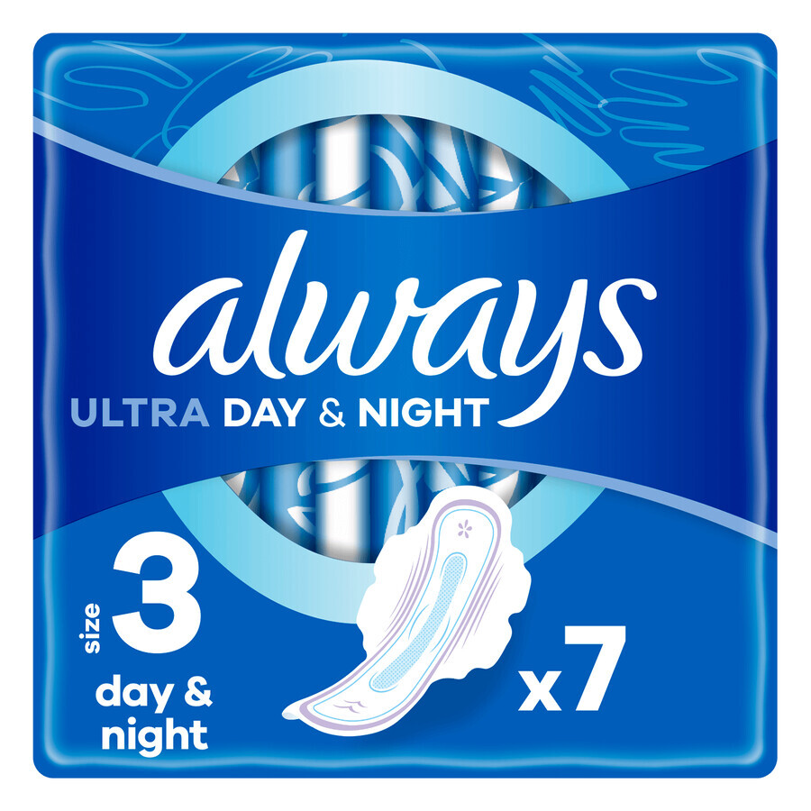 Always Ultra, sanitary napkins with wings, Night, 7 pcs