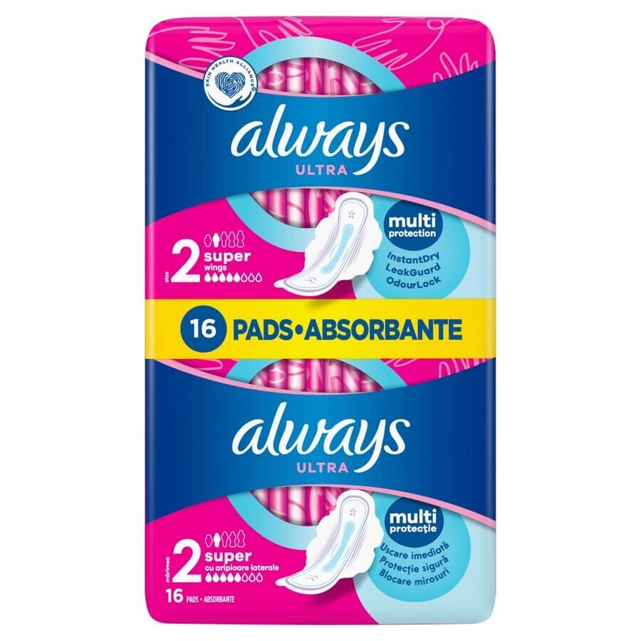 Always Ultra, prosoape igienice cu aripi, Super, 16 buc