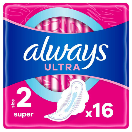 Always Ultra, prosoape igienice cu aripi, Super, 16 buc