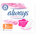 Always Sensitive, toallas sanitarias con alas, Ultra Normal Plus, 10 unidades