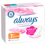 Always Sensitive, toallas sanitarias con alas, Ultra Normal Plus, 10 unidades