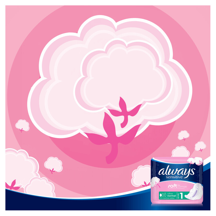 Always Sensitive, toallas sanitarias con alas, Ultra Normal Plus, 10 unidades