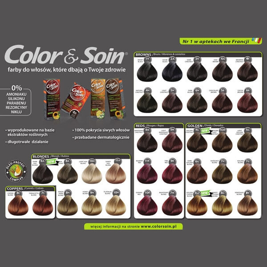 Color&amp;Soin, hair dye, 8V, Venetian blonde, 135 ml