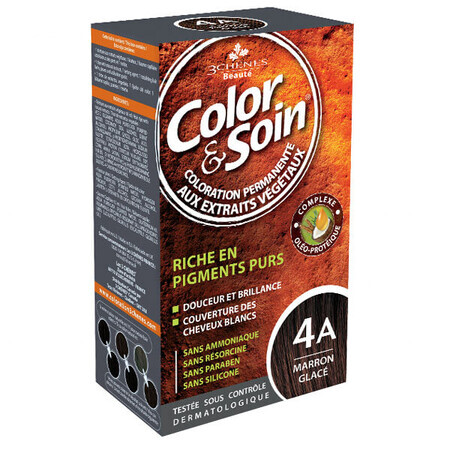 Color&amp;Soin, Haarfärbemittel, 4A, kaltes Braun, 135 ml